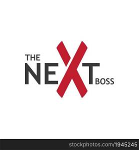 The next boss typography X letter logo template vector design