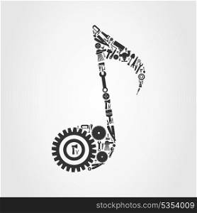 The note made of the tool. A vector illustration