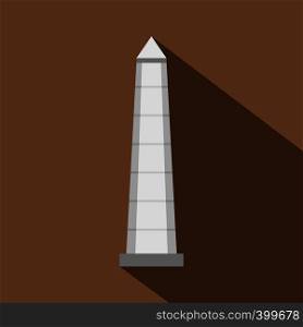 The Obelisk of Buenos Aires icon. Flat illustration of the Obelisk of Buenos Aires vector icon for web isolated on coffee background. The Obelisk of Buenos Aires icon, flat style