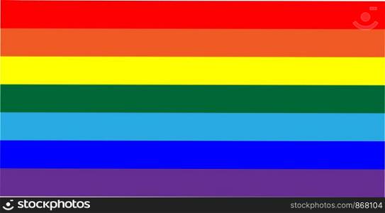 The official flag of the Gay Pride Movement. Rainbow, background