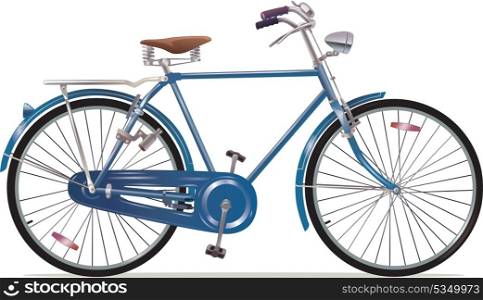 The old blue classic bicycle. This is the great example of an old retro bikes.&#xA;Editable vector EPS v.10