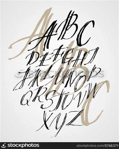 The original alphabet. Hand-made lettering. EPS 10. The original alphabet. Hand-made lettering