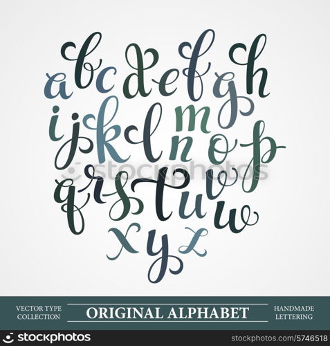 The original alphabet. Hand-made lettering EPS 10. The original alphabet. Hand-made lettering