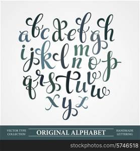 The original alphabet. Hand-made lettering EPS 10. The original alphabet. Hand-made lettering