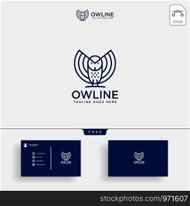 the owl, bird business consulting logo template vector illustration with business card. the owl, bird business consulting logo template vector illustration