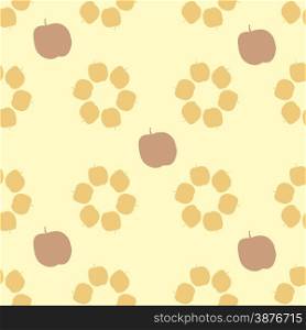The pattern for the background, composed of silhouettes of Apple, on light brown background
