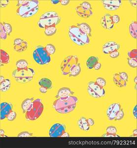The pattern for the background, made from children&rsquo;s toys-colored roly