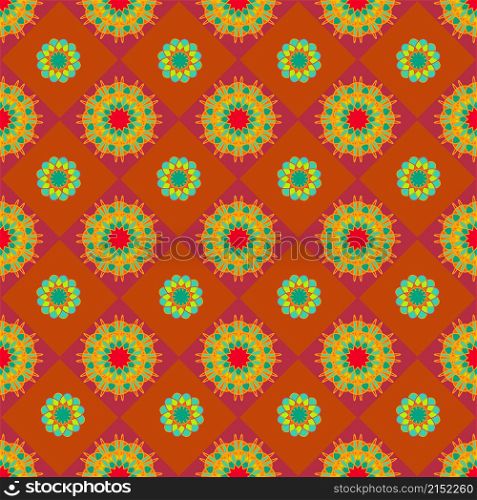 The pattern is bright, colorful in ethnic, tribal style, seamless. Pattern is bright ethnic style seamless