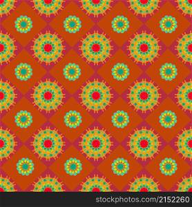 The pattern is bright, colorful in ethnic, tribal style, seamless. Pattern is bright ethnic style seamless