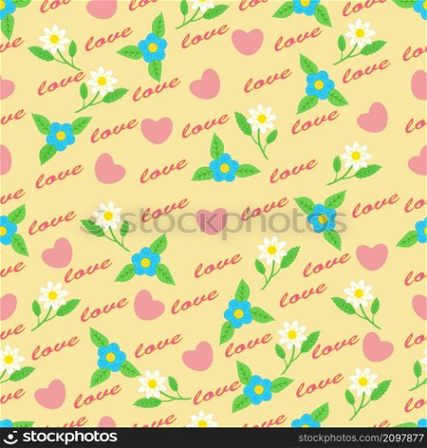 The pattern is bright for Valentine s Day with hearts, flowers and love. Pattern for Valentine s Day