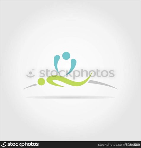 The person does massage. A vector illustration