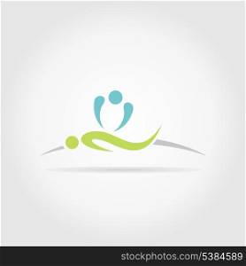The person does massage. A vector illustration
