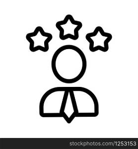 The person is the top employee of the icon vector. Thin line sign. Isolated contour symbol illustration. The person is the top employee of the icon vector. Isolated contour symbol illustration
