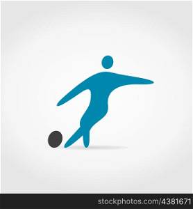 The person plays football. A vector illustration