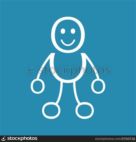 The person with round lines. A vector illustration