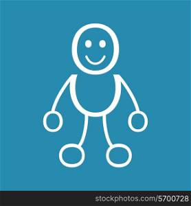 The person with round lines. A vector illustration