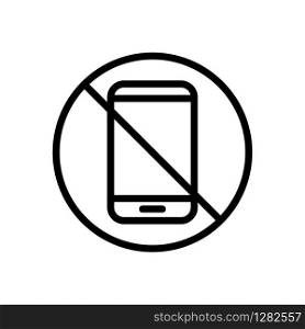 The phone is banned icon vector. Thin line sign. Isolated contour symbol illustration. The phone is banned icon vector. Isolated contour symbol illustration