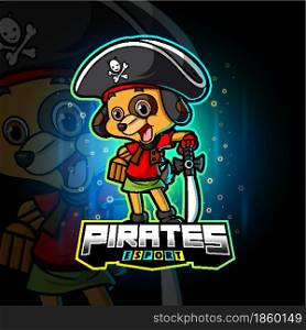 The pirates dog esport logo design