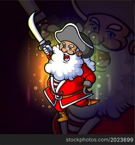 The pirates santa clause with the sword esport logo design