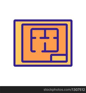 the plan of the apartment icon vector. the plan of the apartment sign. color isolated symbol illustration. the plan of the apartment icon vector outline illustration