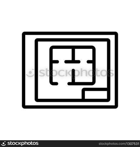 the plan of the apartment icon vector. the plan of the apartment sign. isolated contour symbol illustration. the plan of the apartment icon vector outline illustration