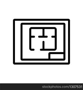 the plan of the apartment icon vector. the plan of the apartment sign. isolated contour symbol illustration. the plan of the apartment icon vector outline illustration