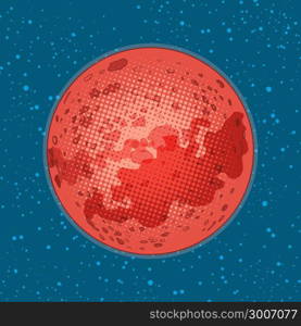 The planet Mars, space exploration, science and astronomy. Pop art retro vector illustration comic cartoon hand drawn vector. The planet Mars, space exploration, science and astronomy
