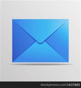 The postal blue envelope illustration is in a realistic style. Vector eps10. The postal blue envelope illustration is in a realistic style. Vector illustration