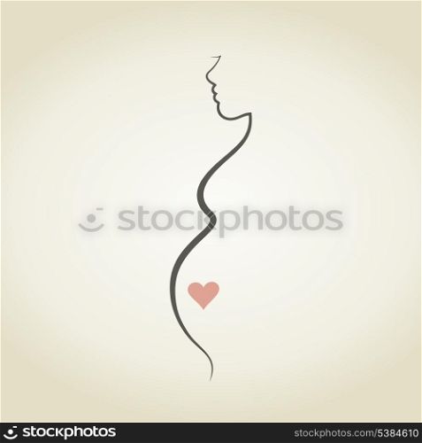 The pregnant woman. A vector illustration