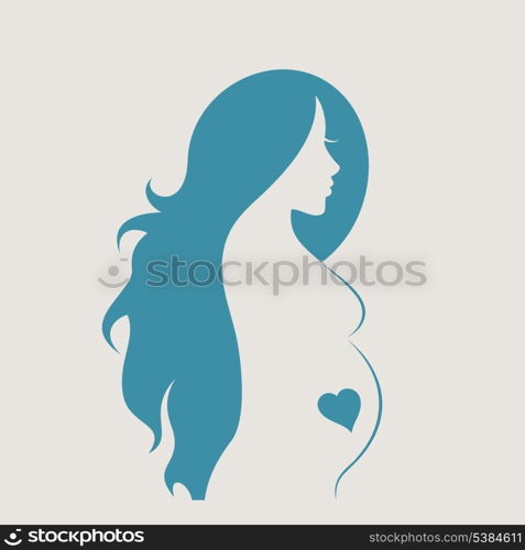 The pregnant woman. A vector illustration