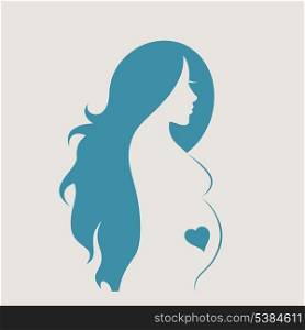 The pregnant woman. A vector illustration