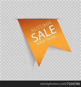 The price tag of the autumn sale, on a background. Vector illustration