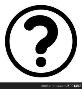 The question mark in a circle icon.. The question mark in a circle it is the black color icon.