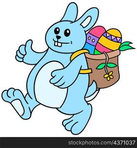 the rabbit brought a basket of easter eggs to share