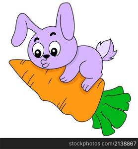 the rabbit hugged the big carrot