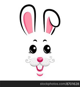 The rabbit is the symbol of 2023. Kawaii Rabbit face. Vector illustration. The rabbit is the symbol of 2023. Vector illustration