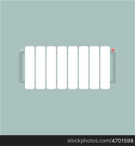 The radiator on the wall. Vector illustration