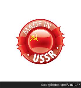 The red flag of the USSR. Vector illustration on white background.. The red flag of the USSR. Vector illustration on white background