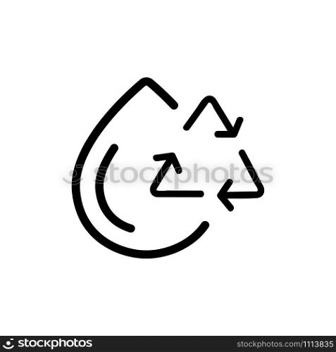 The renewal of the water icon is a vector. Thin line sign. Isolated contour symbol illustration. The renewal of the water icon is a vector. Isolated contour symbol illustration