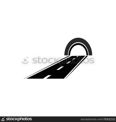 The road in the future passes through the tunnel, vector illustration.