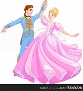 The royal ball dance of Cinderella and Prince