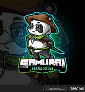 The samurai panda esport logo design