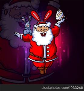 The santa clause is celebrate the easter esport mascot design