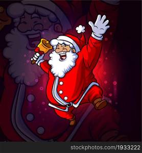 The santa is celebrating the christmas day esport mascot design