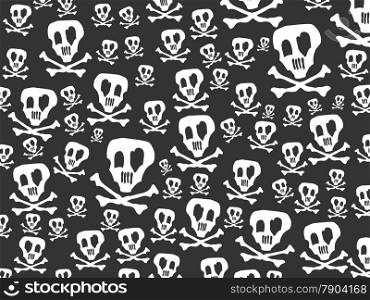 the seamless background of skulls and bones patterns