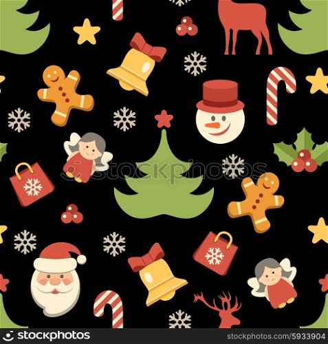 The seamless vector pattern with New Year&rsquo;s subject, can be used for New year or Christmas.