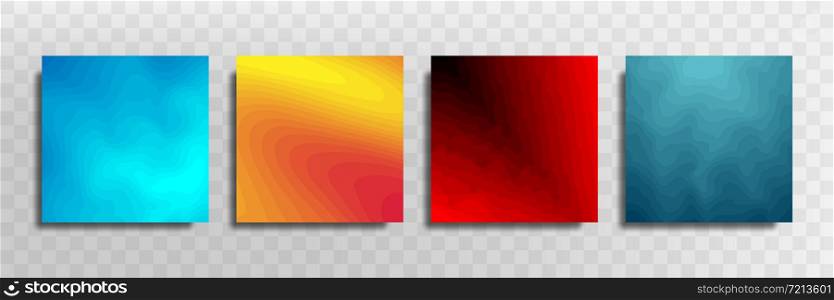 The set includes abstract background images with gradients in the form of square and bright colors.