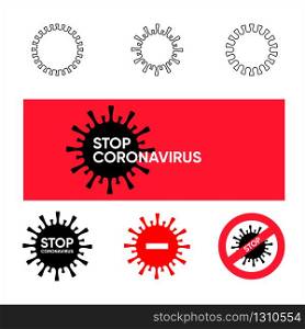 The set of COVID-19 vector icons, ill prevention signs.
