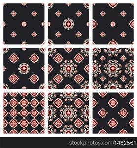 The set of patterns textile design collection for fabric and carpet covers. Classic luxury ornaments. The set of patterns Retro modern graphic for textile .