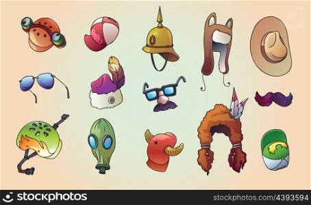 The set of the unusual, party and casual headwear set. Editable vector EPS v.10. Enjoy!